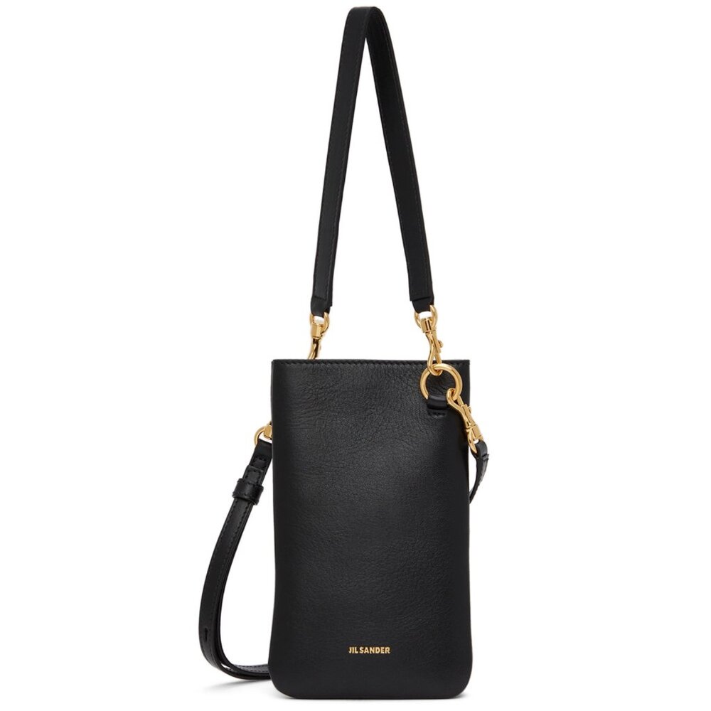 Jil Sander Black Small Lambskin Shoulder Bag